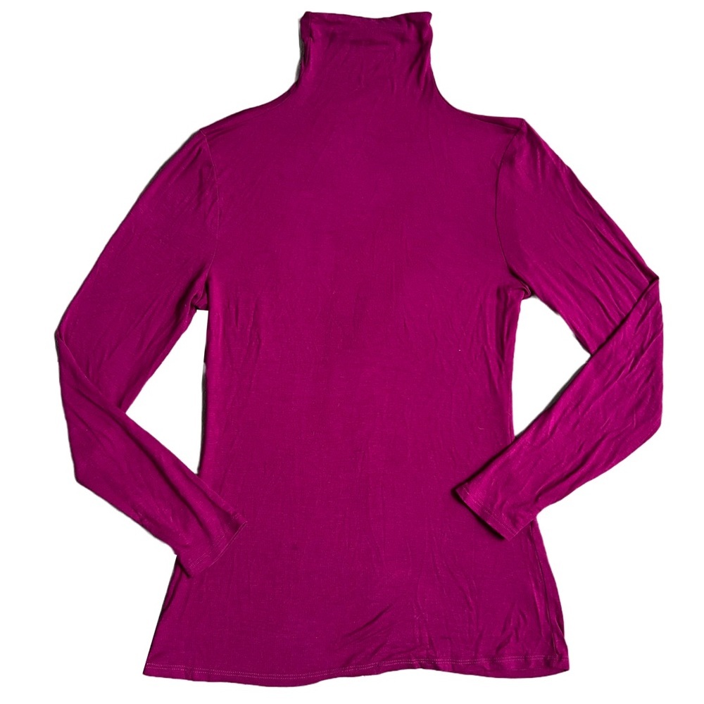 BOMBOM BURGUNDY LONG SLEEVE FULL LENGTH FITTED TURTLENECK SIZE SMALL